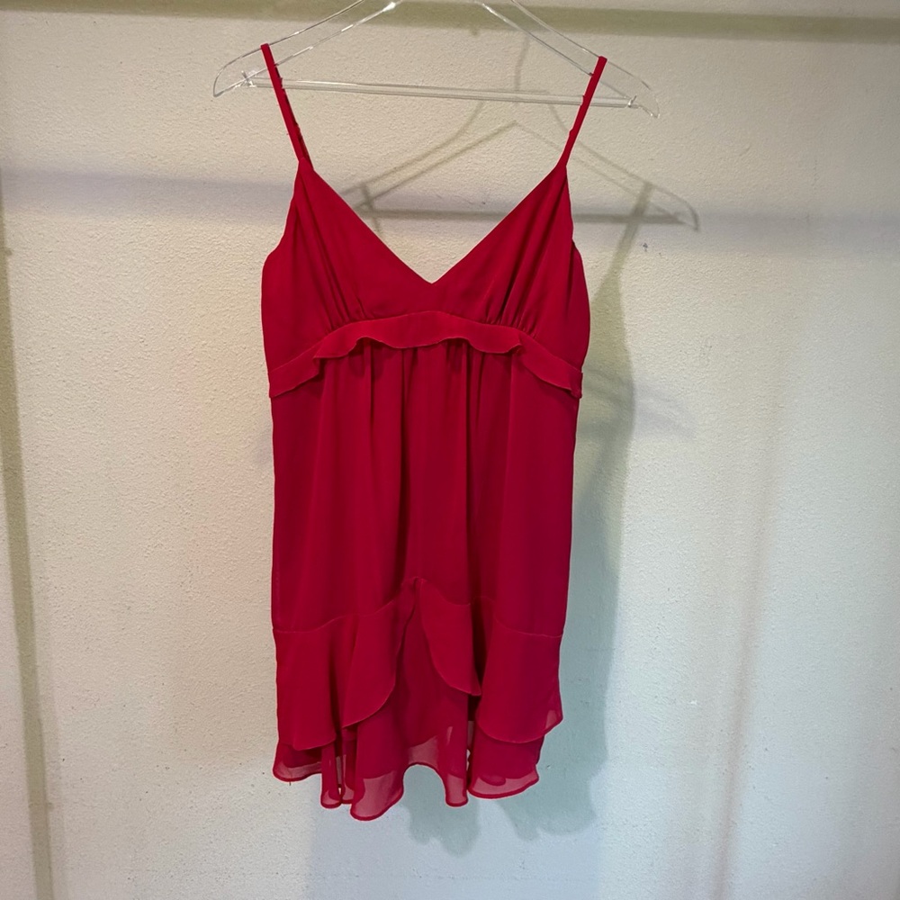 BCBGeneration Red Chiffon Mini Dress